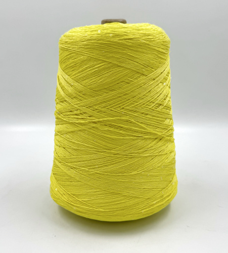 Пряжа Cotton Paillettes, D&C Yarns, хлопок, цвет желтый